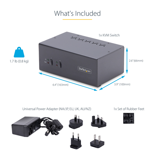 StarTech.com P2DD46A2-KVM-SWITCH. Tastatur Porttyp: USB, Maus-Porttyp: USB, Video Porttyp: DisplayPort. HD type: 4K Ultra 