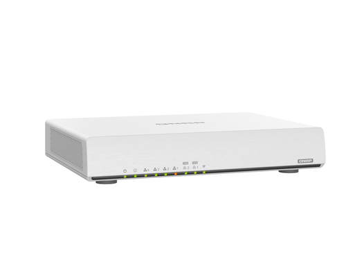 QNAP QHora-301W. Tipo de conexão WAN: RJ-45. Banda wi-fi: Dual-band (2,4 GHz / 5 GHz), Padrão Wi-Fi máximo: Wi-Fi 6 (802.1