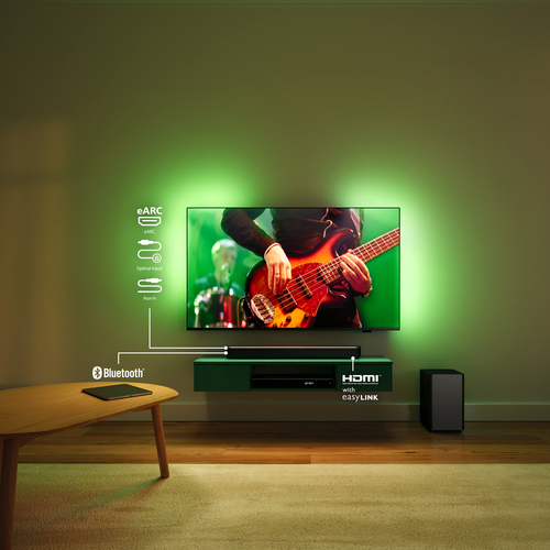 Sound Bar Speaker Philips TAB5309 2.1 Bluetooth - 120 W RMS - Grigio scuro - Parato montabile - 150 Hz a 20 kHz - Dolby Di