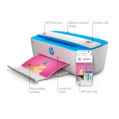 HP DeskJet 3750 All-in-One Printer, Color, Printer for Home, Print, copy, scan, wireless, Scan to email/PDF; Two-sided pri