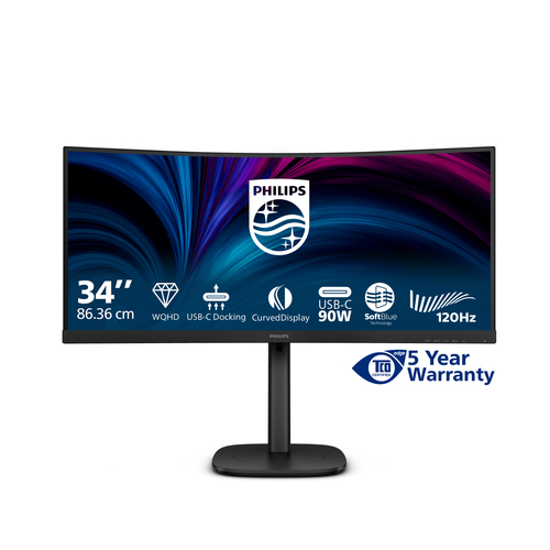 Philips 34B2U3600C 34" Class WQHD LCD Monitor - 21:9 - 86.4 cm (34") Viewable - Vertical Alignment (VA) - 3440 x 1440 - 30