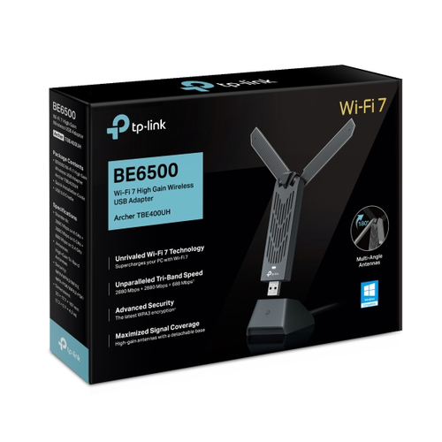 TP-Link Archer TBE400UH. Konnektivitätstechnologie: Verkabelt & Kabellos, Hostschnittstelle: USB, Schnittstelle: WLAN. Max