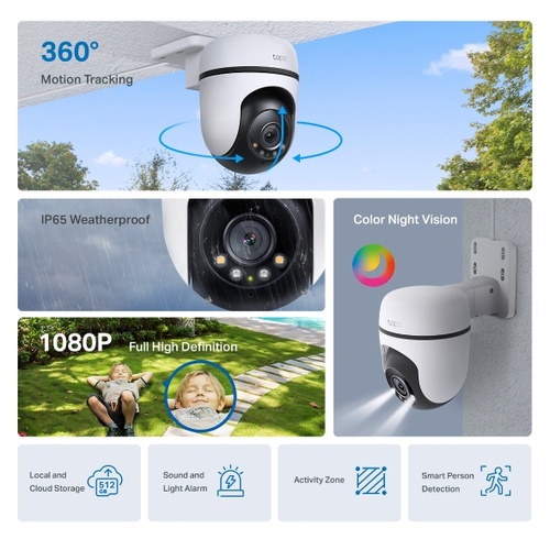 Tapo C500 Outdoor Full HD Network Camera - Colour - 29.87 m Infrared Night Vision - H.264 - 1920 x 1080 - 15 fps - Wall Mo