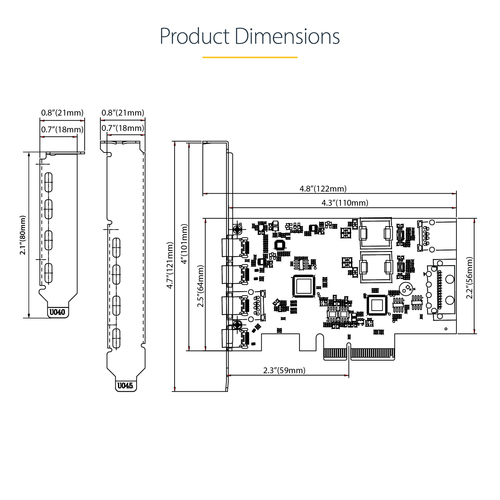 StarTech.com 5-Port USB PCIe Card, USB 3.2 10Gbps, PCI Express Card with 4x USB-C Ports, 1x USB-A Internal Port - Upgrade 