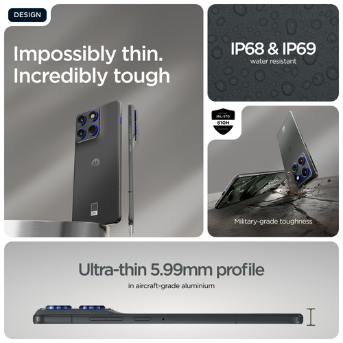 Motorola edge 70 12/512 GADGET GREY. Dimensioni diagonale schermo: 17 cm (6.7"), Risoluzione del display: 2712 x 1220 Pixe