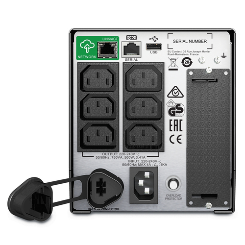 APC Smart-UPS SMT750IC - 6x C13, USB, SmartConnect, 750VA. UPS topology: Line-Interactive, Output power capacity: 0.75 kVA