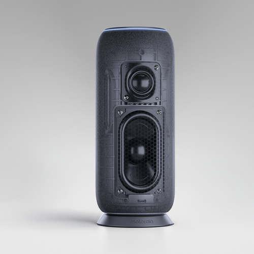 Motorola Mobility Portable Bluetooth Speaker System - 30 W RMS - Carbon - Wireless LAN - Battery Rechargeable