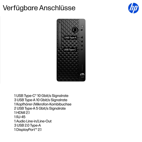 Desktop Computer HP ProDesk 4 G1i - Intel Core Ultra 7 Serie 2 265 - 32 GB - 1 TB PCI Express NVMe SSD - Tower - Schwarz -