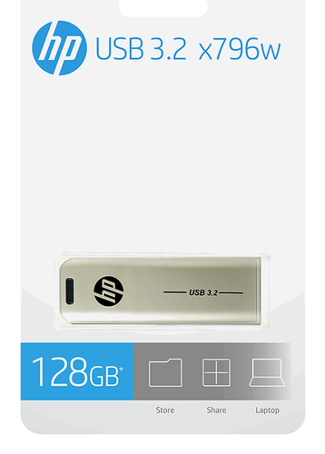 HP x796w 128 GB USB 3.2 Typ A Flash-Laufwerk - 70 MB/s Read Speed