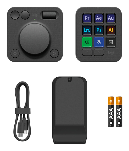 Logitech MX Creative Console Keypad & Dial - USB Type C Cable Keypad - Keyboard/Keypad Color: Graphite - Wireless Bluetoot
