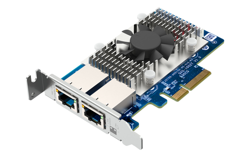 QNAP QXG-10G2T Cartão Ethernet 10 GB para Comutador, Computador - 10GBase-T - Cartão Plug-in - PCI Express 3.0 x4 - Baixo 