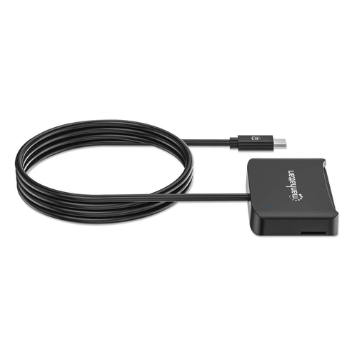 Manhattan Contact Portable Smart Card Reader - Black - Banking, Healthcare, Government, Time and Attendance, Desktop, Note