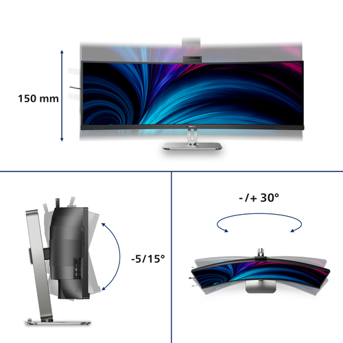 Philips 49B2U6900CH/00. Display diagonal: 124 cm (48.8"), Display resolution: 5120 x 1440 pixels, HD type: Dual QHD, Displ