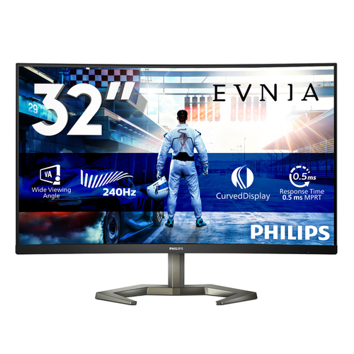 Philips Evnia 32M1C5200W 32" Class Full HD Ecrã curvo Monitor LED para jogos - 16:9 - preto texturizado, Prata - 80 cm (31