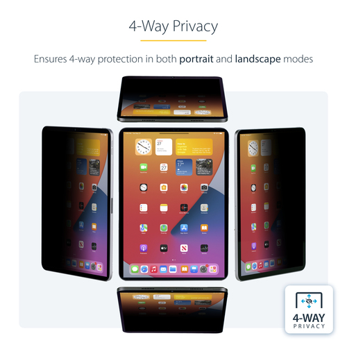 StarTech.com 11IP-PRIVACY-SCREEN. Maximale Bildschirmgröße: 27,9 cm (11"), Geeignet für: Tablets, Typ: Rahmenloser Blicksc