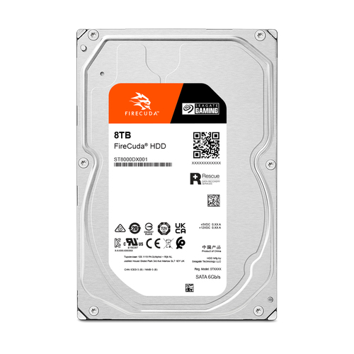 Seagate FireCuda ST8000DXA01 8 TB Disco rígido - 3,5" Interno - SATA (SATA/600) - Gravação magnética convencional (CMR) Me