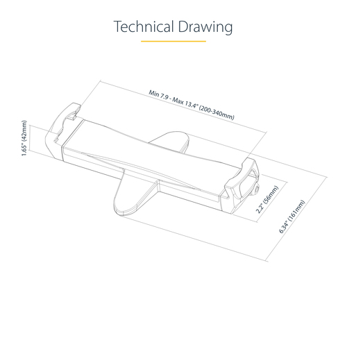StarTech.com Adattatore VESA per Tablet 7.9 a 12.5" - Max 2kg - Modelli VESA 75x75/100x100 - Supporto Universale Antifurto
