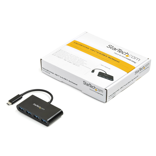 StarTech.com USB Hub - USB Type C - External - Black - 4 Total USB Port(s) - 4 USB 3.0 Port(s) - Mac