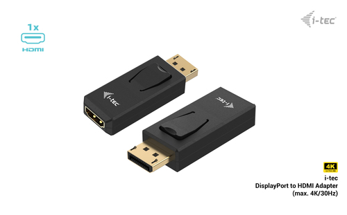 i-tec A/V Adapter - 1 x DisplayPort Digital Audio/Video - Male - 1 x HDMI Digital Audio/Video - Female - 3840 x 2160 Suppo