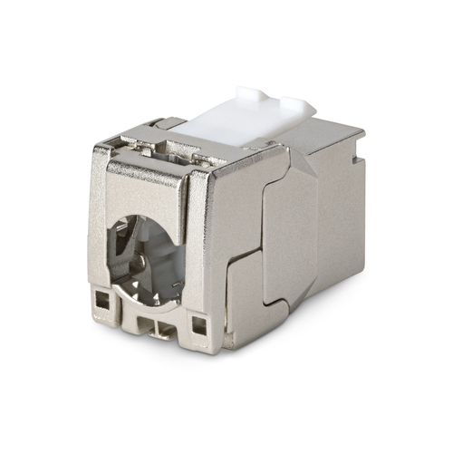 StarTech.com Jack Keystone Cat8, Lot de 6 Prises Ethernet RJ45 Keystone, Prise Murale STP Cat8, 180 Degrés Sans Outil - Bl