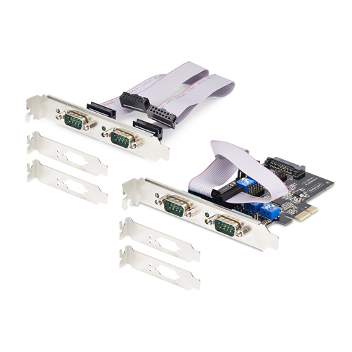 StarTech.com 4-Port Serielle PCIe Karte, PCI Express zu RS232/RS422/RS485 DB9 Serielle Karte, 16C1050 UART, ESD Schutz, Wi