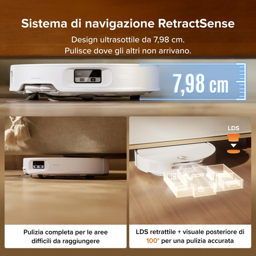 Robot Vacuum Cleaner Roborock Qrevo Edge - Bianco - Pennello - Tappeto, Pavimento - Pet Hair Cleaning
