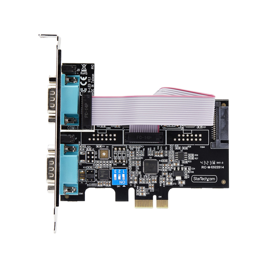 StarTech.com 2-Port Serielle PCIe Karte, PCI Express zu RS232/RS422/RS485 DB9 Serielle Karte, 16C1050 UART, ESD Schutz, Wi