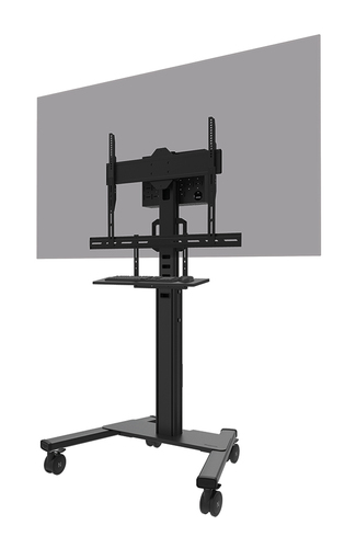 Neomounts Mounting Shelf for Keyboard, Mouse - Black - Height Adjustable - 43"" (109.22 cm) to 110"" (279.40 cm) Screen Su