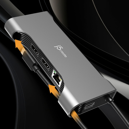 j5create JCD367. Interface do host: USB Type-C, Tipos de cartão de memória compatíveis: SD, MicroSD (TransFlash). Taxa máx