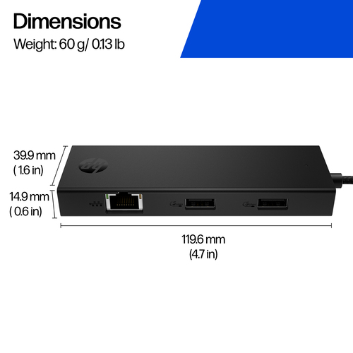 HP Portable USB-C Hub. Country of origin: Vietnam, Compatibility: USB Type-C, HP segment: Business. Windows operating syst