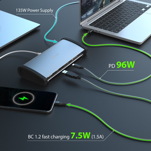 Docking station j5create Thunderbolt 4 per Desktop PC, Computer portatile, Monitor, Mouse, Tastiera, Stampante, Cuffie - L