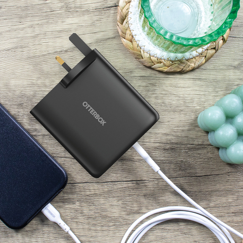 OtterBox 100 W Adaptador de CA - Adaptador universal - 2 USB Type-C - para Smartphone, PC Tablet, Notebook - Reino Unido -