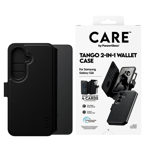 PANZERGLASS CARE TANGO WALLET QI 2-IN-1 SAMS GALAXY S26 BLACK
