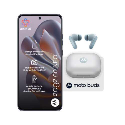 Motorola edge 60 Neo 8/256 Grisaille + Moto Buds, 16,1 cm (6.36"), 8 GB, 256 GB, 50 MP, Android 15, Grigio