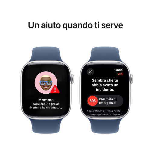 Apple Watch Series 10 Serie 10 GPS 46mm Cassa in Alluminio Color Argento con Denim Sport Band - M/L. Tecnologia display: O