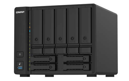 QNAP TS-932PX-4G 9 x Total de compartimentos Sistema de armazenamento SAN/NAS - 512 MB Flash Memory Capacity Quad-core (4 