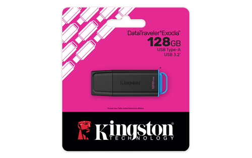 Kingston DataTraveler Exodia 128 GB USB 2.0 Unidade Flash - Preto, Azul