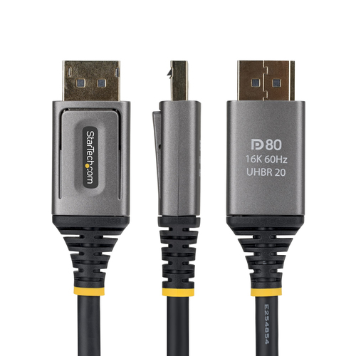 StarTech.com DP21V-150C-DP80-CBL. Kabellänge: 1,5 m, Anschluss 1: DisplayPort, Anschluss 2: DisplayPort. Konformitätsbesch