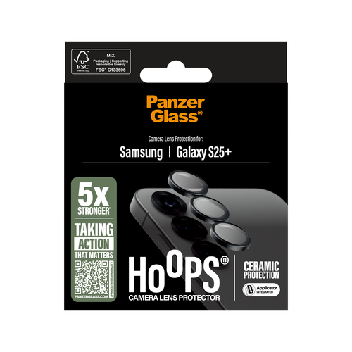 PanzerGlass Hoops Camera Lens Protector - Transparent - Ceramic Glass, Aluminium