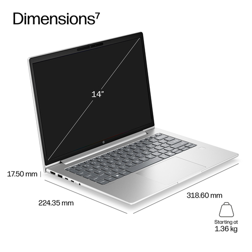 HP ProBook 4 G2i 35.6 cm (14") Notebook - WUXGA - Intel Core 5 Series 3 320 - 32 GB - 512 GB SSD - Pike Silver Aluminum - 