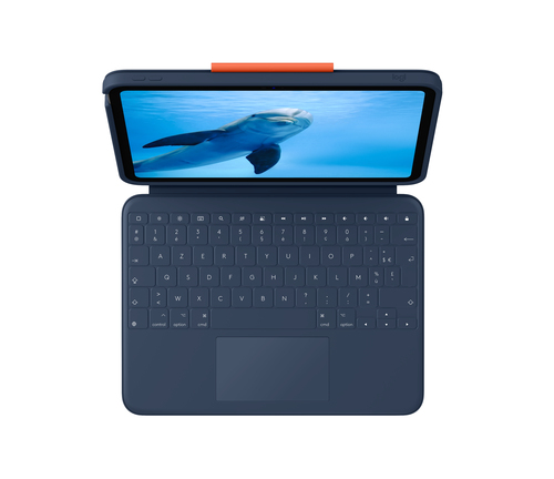 Housse/Clavier Logitech Rugged Combo 4 Touch Durci Apple iPad (10e génération) Tablette - Bleu classique - Résistant aux c