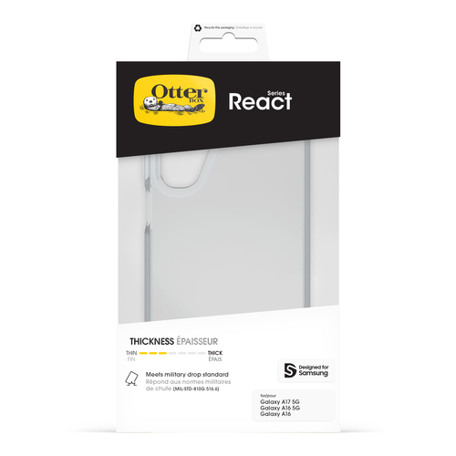 Coque OtterBox React - pour Samsung Galaxy A16, Galaxy A16 5G, Galaxy A17 5G Smartphone - Clair - Résistant aux rayures, R