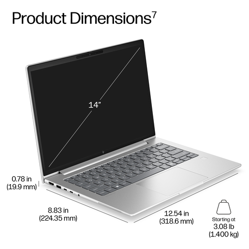 HP EliteBook 6 G2i Next Gen AI PC. Product type: Laptop, Form factor: Clamshell. Processor family: Intel Core Ultra 5, Pro