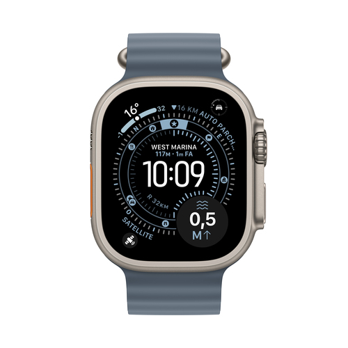 Apple Watch Ultra 3 Smartwatch - 49 mm Case Height - 44 mm Case Width - Natürlich Tasche, Farbe - Titan Gehäusematerial - 