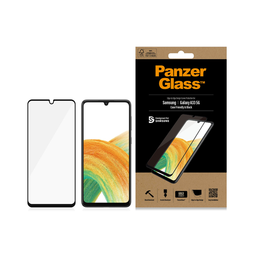 PanzerGlass ® Screen Protector Samsung Galaxy A33 5G. Brand compatibility: Samsung, Compatibility: Samsung - Galaxy A33 5G