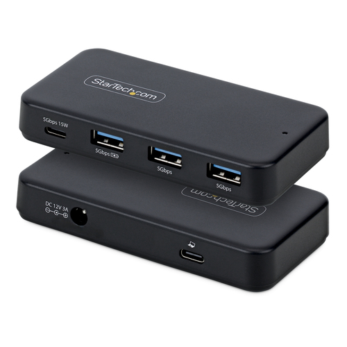 StarTech.com USB Hub - USB 3.2 (Gen 1) Type C - 640 MB/s - Flash Drive - Desktop - Black - UASP Support - 5 Total USB Port(s)