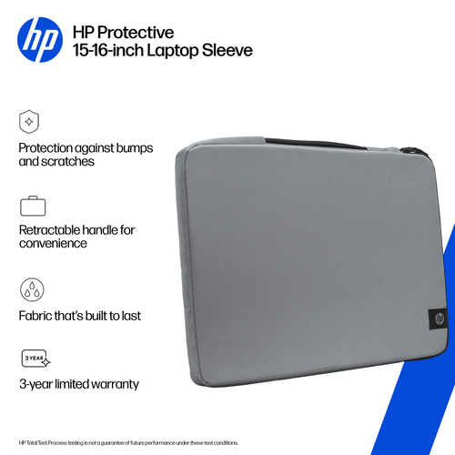 Sacoche de transport HP - Pochette Style pour 38,1 cm (15") à 40,6 cm (16") Ordinateur Portable - Argent météor - Étanche,