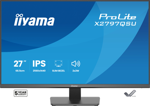 iiyama ProLite X2797QSU-B1. Display diagonal: 68.6 cm (27"), Display resolution: 2560 x 1440 pixels, HD type: Quad HD, Dis