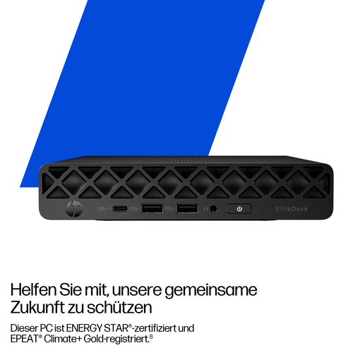 Desktop-KI-Computer HP EliteDesk 8 G1i - Intel Core Ultra 9 - vPro-Technologie - 64 GB - 1 TB SSD - Mini-PC - Schwarz - In