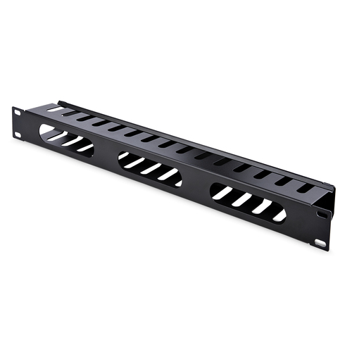 StarTech.com Pannello Gestione Cavi Orizzontale per armadi rack 1U con canalina passacavi a denti e copertura - Pannello d